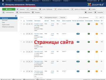 Страницы сайта